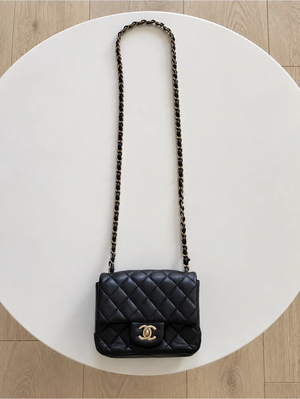 CHANEL Mini Square Classic Flap Bag Black